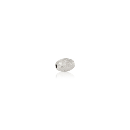 TWO-HOLE LIGHT WEIGHT PAVE' OVAL BEAD IN WHITE GOLD 18 KT DIAMETER MM.6X1,8 HOLE X9,9 LENGTH