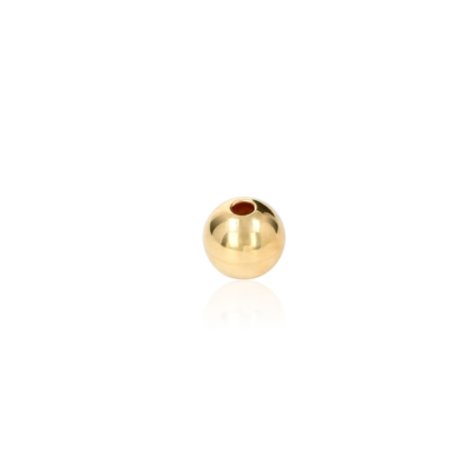 TWO-HOLE LIGHT WEIGHT BEAD IN YELLOW GOLD 14 KT DIAMETER MM.7