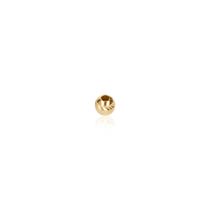 TWO-HOLE D-CUT MOON BEAD IN YELLOW GOLD 14 KT DIAMETER MM.4X1,4 HOLE