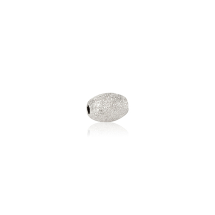 TWO-HOLE LIGHT WEIGHT PAVE' OVAL BEAD IN SILVER 925 DIAMETER MM.8X2,5 HOLE X13,1 LENGTH