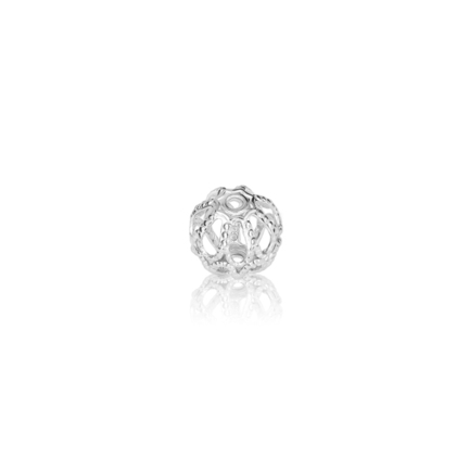 TWO-HOLE FILIGREE BEAD WITH RHODIUM TREATMENT 18 KT DIAMETER MM.8X1,1 HOLE