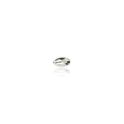 TWO-HOLE LIGHT WEIGHT OVAL BEAD IN WHITE GOLD 18 KT DIAMETER MM.3X1,3 HOLE X5,5 LENGTH