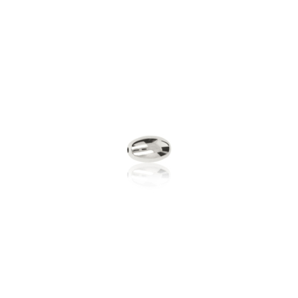 TWO-HOLE LIGHT WEIGHT OVAL BEAD IN WHITE GOLD 9 KT DIAMETER MM.4X1,5 HOLE X5,9 LENGTH
