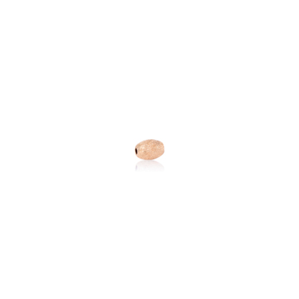 TWO-HOLE PAVE' OVAL BEAD IN RED GOLD 18 KT DIAMETER MM.4X1,5 HOLE X5,9 LENGTH