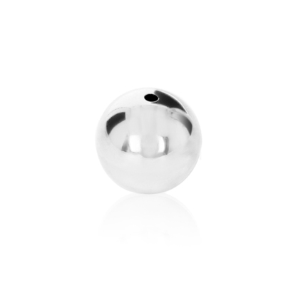 SEAMED BEAD WITH RHODIUM TREATMENT 18 KT DIAMETER MM.14X1,5 HOLE