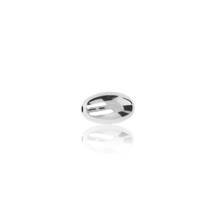 TWO-HOLE OVAL BEAD WITH RHODIUM TREATMENT 18 KT DIAMETER MM.6X1,7 HOLE X9,9 LENGTH