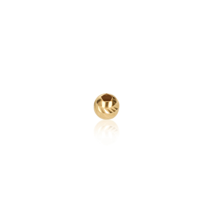 TWO-HOLE D-CUT MOON BEAD IN YELLOW GOLD 18 KT DIAMETER MM.5X1,8 HOLE
