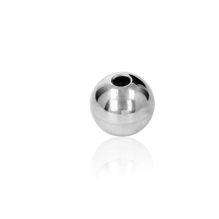 TWO-HOLE BEAD WITH RHODIUM TREATMENT 18 KT DIAMETER MM.12