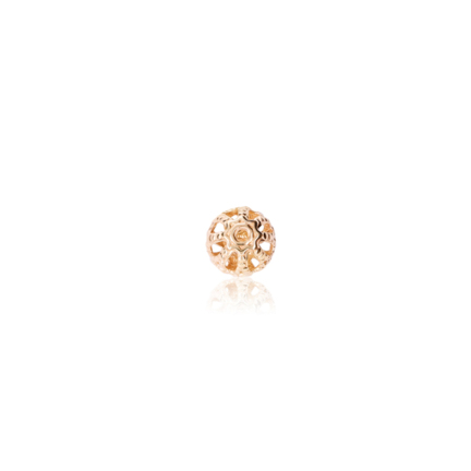 TWO-HOLE FILIGREE BEAD IN RED GOLD 14 KT DIAMETER MM.6X1,1 HOLE