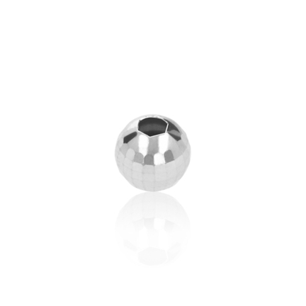 TWO-HOLE D-CUT BEAD DISCO WITH RHODIUM TREATMENT 18 KT DIAMETER MM.10X3 HOLE
