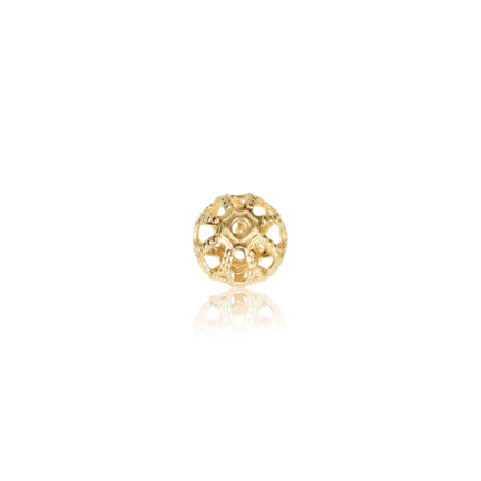 TWO-HOLE FILIGREE BEAD IN YELLOW GOLD 9 KT DIAMETER MM.8X1,1 HOLE