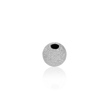 TWO-HOLE LIGHT WEIGHT PAVE' BEAD WITH RHODIUM TREATMENT 14 KT DIAMETER MM.9