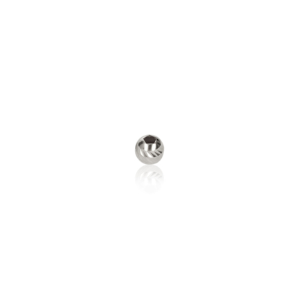 TWO-HOLE D-CUT MOON BEAD IN WHITE GOLD 18 KT DIAMETER MM.4X1,4 HOLE