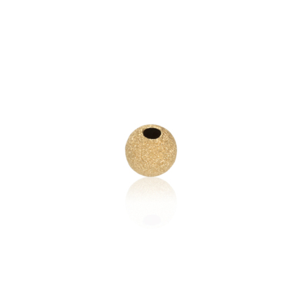 TWO-HOLE LIGHT WEIGHT PAVE' BEAD IN YELLOW GOLD 9 KT DIAMETER MM.7X1,7 HOLE