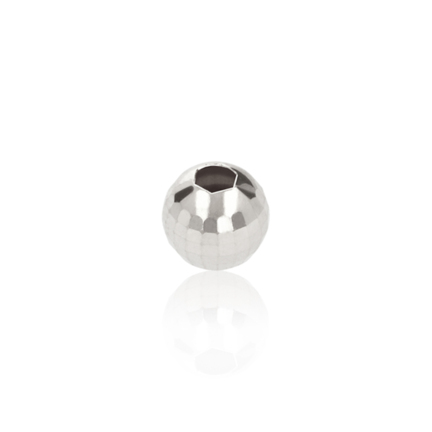 TWO-HOLE D-CUT BEAD DISCO IN WHITE GOLD 18 KT DIAMETER MM.10X3 HOLE