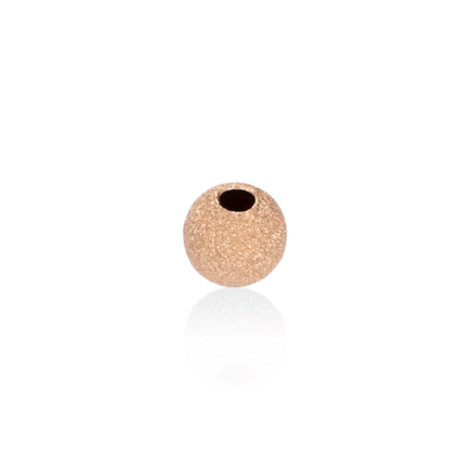 TWO-HOLE LIGHT WEIGHT PAVE' BEAD IN RED GOLD 14 KT DIAMETER MM.9