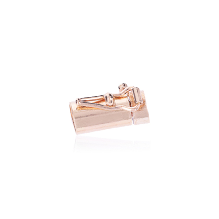 CHIUSURA CILINDRICA A CASSETTA IN ORO ROSSO 14 KT LARGHEZZA MM.6 X LUNGHEZZA MM.13,5