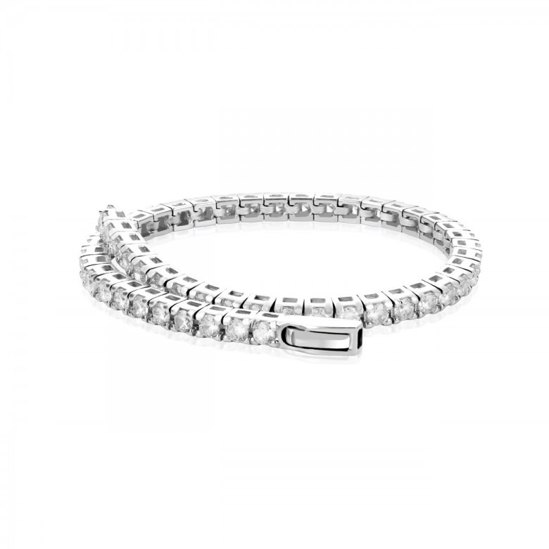 BRACCIALE TENNIS IN ARGENTO CON ZIRCONI BIANCHI