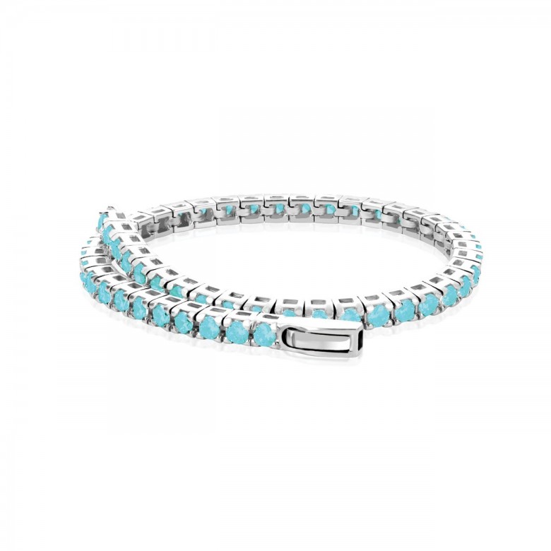 BRACCIALE TENNIS IN ARGENTO CON ZIRCONI TURCHESI