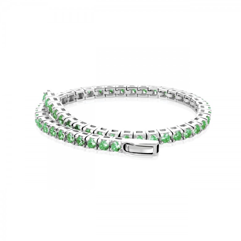 BRACCIALE TENNIS IN ARGENTO CON ZIRCONI VERDI