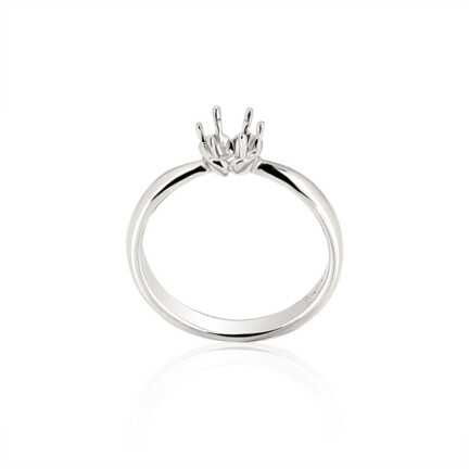 CASTED SOLITAIRE RING WITH BOWL HEAD WITH 6 PRONGS AND HALF ROUND SHANK