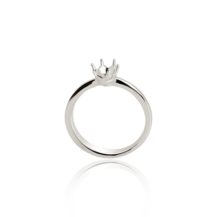 CASTED SOLITAIRE RING WITH GRIFF 6 PRONGS WITH DRAWING TO RHOMBUS AND PLATE SHANK