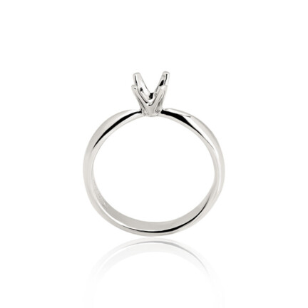 CASTED SOLITAIRE RING WITH CALICE GRIFF 4 PRONGS WITH CUT SIDE AND HALF ROUND SHANK