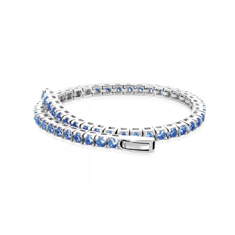 BRACCIALE TENNIS IN ARGENTO CON ZIRCONI BLU