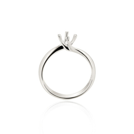 CASTED SOLITAIRE RING VALENTINE WITH GRIFF 4 HEART PRONGS AND HALF ROUND SHANK