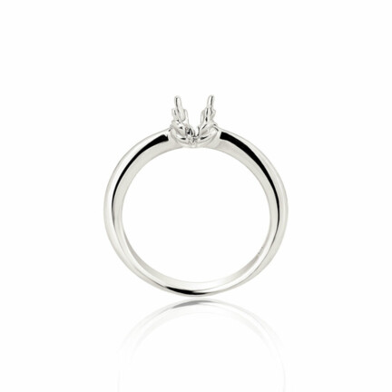 CASTED SOLITAIRE RING WITH LITTLE DROP GRIFF 4 PRONGS AND ROUND SHANK