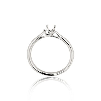 CASTED SOLITAIRE RING WITH CRISS-CROSSED GRIFF 4 PRONGS AND ROUND SHANK