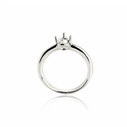 CASTED SOLITAIRE RING WITH 2 ROUND THREAD GRIFF 4 PRONGS AND ROUNS SHANK