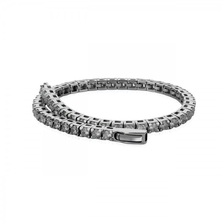 BRACCIALE TENNIS IN ARGENTO CON ZIRCONI GRIGI